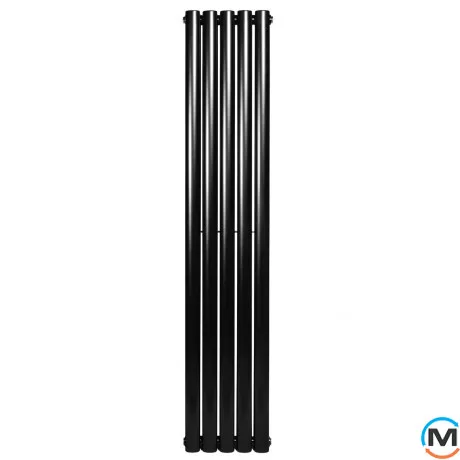 Вертикальный дизайнерский радиатор ARTTIDESIGN Rimini II 5/1800/295/50 черный матовый, Подключение радиатора: Нижнее, Исполнение: Вертикальный, Цвет: Черный, Высота (мм): 1800, Кол-во секций: 5, Длина (мм): 295, Глубина (мм): 103, Количество рядов: 2, фото , изображение 5