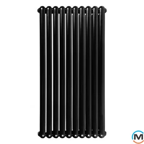 Вертикальний дизайнерський радіатор ARTTIDESIGN Verona 10/1200/600 чорний матовий, Колір: Чорний, Висота (мм): 1200, Кількість секцій: 10, Довжина (мм): 600, фото 