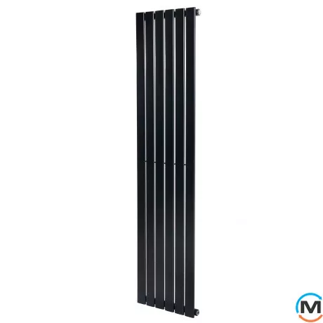 Вертикальний дизайнерський радіатор ARTTIDESIGN Livorno 6/1400/408 чорний матовий, Підключення радіатора: Бокове, Виконання: Вертикальний, Колір: Чорний, Висота (мм): 1400, Кількість секцій: 6, Довжина (мм): 408, Глибина (мм): 96, Кількість рядів: 1, фото 