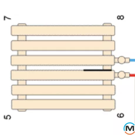 Горизонтальний дизайн радіатор ARTTIDESIGN Rimini II G 4/236/1800/50 білий матовий, Підключення радіатора: Бокове, Виконання: Горизонтальний, Колір: Білий, Висота (мм): 236, Кількість секцій: 4, Довжина (мм): 1800, Кількість рядів: 2, фото , зображення 2