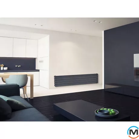 Горизонтальний дизайн радіатор ARTTIDESIGN Livorno II G 5/340/1800 сірий матовий, Виконання: Горизонтальний, Колір: Сірий, Висота (мм): 340, Глибина (мм): 100, Кількість секцій: 5, Довжина (мм): 1600, фото , зображення 3