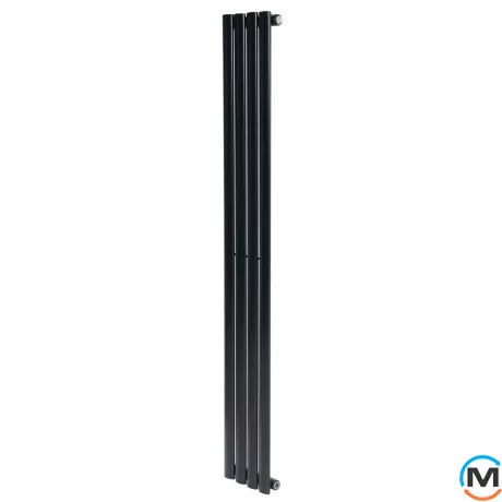Вертикальный дизайнерский радиатор ARTTIDESIGN Rimini 4/1800/236/50 черный матовый, Подключение радиатора: Нижнее, Исполнение: Вертикальный, Цвет: Черный, Высота (мм): 1800, Кол-во секций: 4, Длина (мм): 236, Глубина (мм): 103, Количество рядов: 1, фото 