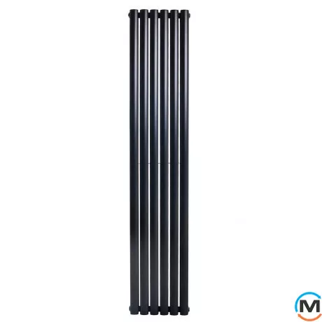 Вертикальный дизайнерский радиатор ARTTIDESIGN Rimini II 6/1800/354/50 черный матовый, Подключение радиатора: Нижнее, Исполнение: Вертикальный, Цвет: Черный, Высота (мм): 1800, Кол-во секций: 6, Длина (мм): 354, Глубина (мм): 103, Количество рядов: 2, фото , изображение 4