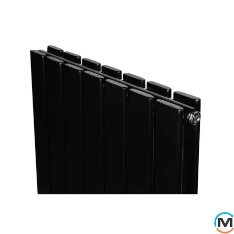 Вертикальний дизайнерський радіатор ARTTIDESIGN Livorno II 8/600/544 чорний матовий, Підключення радіатора: Бокове, Виконання: Вертикальний, Колір: Чорний, Висота (мм): 600, Кількість секцій: 8, Довжина (мм): 544, Глибина (мм): 97, Кількість рядів: 2, фото , зображення 3