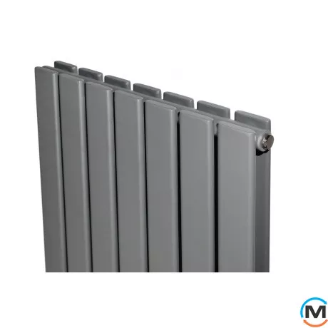 Вертикальний дизайнерський радіатор ARTTIDESIGN Livorno II 8/600/544 сірий матовий, Підключення радіатора: Бокове, Виконання: Вертикальний, Колір: Сірий, Висота (мм): 600, Кількість секцій: 8, Довжина (мм): 544, Глибина (мм): 97, Кількість рядів: 2, фото , зображення 3