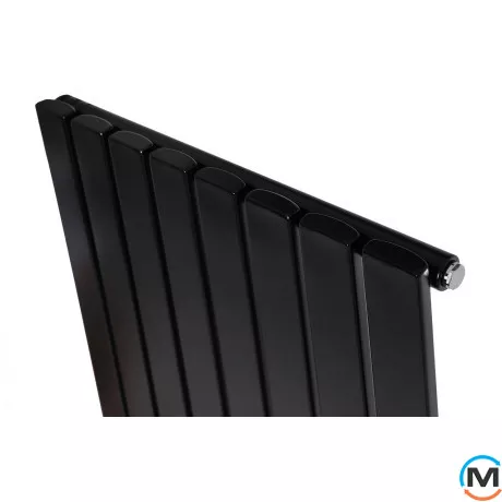 Вертикальний дизайнерський радіатор ARTTIDESIGN Terni 8/1800/472 чорний матовий, Підключення радіатора: Бокове, Колір: Чорний, Кількість секцій: 8, Кількість рядів: 1, Довжина (мм): 472, фото , зображення 6