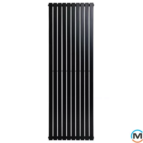 Вертикальний дизайнерський радіатор ARTTIDESIGN Terni 10/1800/590 чорний матовий, Підключення радіатора: Бокове, Колір: Чорний, Кількість секцій: 10, Кількість рядів: 1, Довжина (мм): 590, фото , зображення 4