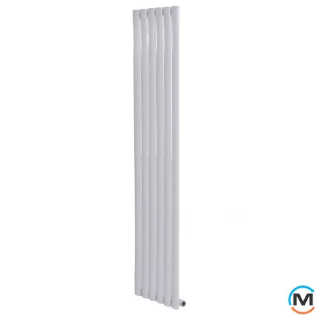 Вертикальний дизайнерський радіатор ARTTIDESIGN Rimini 6/1800/354 білий матовий, Підключення радіатора: Нижнє, Виконання: Вертикальний, Колір: Білий, Висота (мм): 1800, Кількість секцій: 6, Довжина (мм): 354, Кількість рядів: 1, фото 