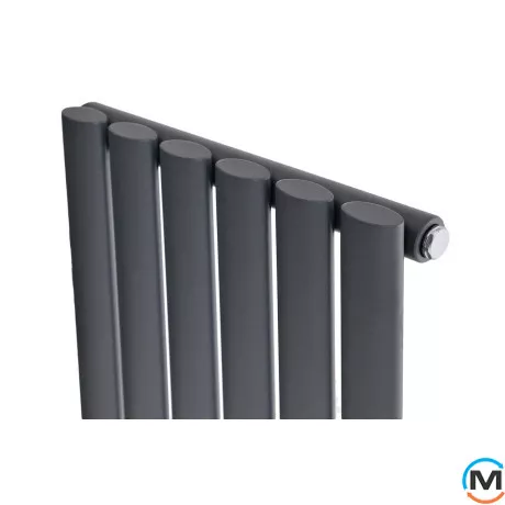Вертикальний дизайнерський радіатор ARTTIDESIGN Rimini 6/1800/354 сірий матовий, Підключення радіатора: Бокове, Виконання: Вертикальний, Колір: Сірий, Висота (мм): 1800, Кількість секцій: 6, Довжина (мм): 354, Кількість рядів: 1, фото , зображення 5