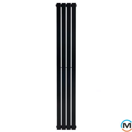 Вертикальний дизайнерський радіатор ARTTIDESIGN Terni 4/1800/236 чорний матовий, Підключення радіатора: Бокове, Колір: Чорний, Кількість секцій: 4, Кількість рядів: 1, Довжина (мм): 236, фото , зображення 4