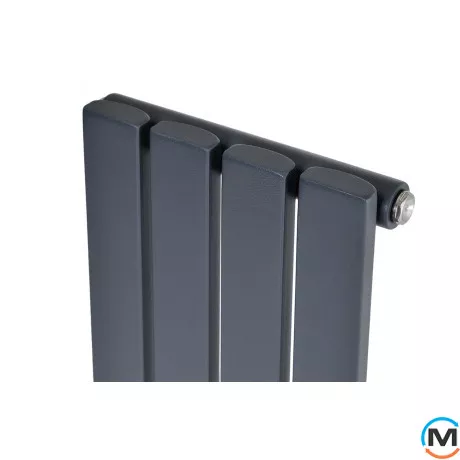 Вертикальний дизайнерський радіатор ARTTIDESIGN Terni 4/1800/236 сірий матовий, Підключення радіатора: Бокове, Виконання: Вертикальний, Колір: Сірий, Висота (мм): 1800, Кількість секцій: 4, Довжина (мм): 236, Глибина (мм): 99, Кількість рядів: 1, фото , зображення 5