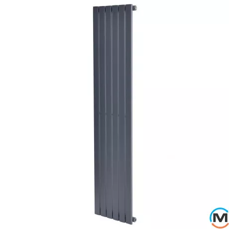 Вертикальний дизайнерський радіатор ARTTIDESIGN Terni 6/1800/354 сірий матовий, Підключення радіатора: Бокове, Виконання: Вертикальний, Колір: Сірий, Висота (мм): 1800, Кількість секцій: 6, Довжина (мм): 354, Глибина (мм): 99, Кількість рядів: 1, фото 