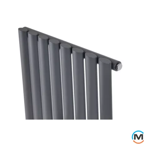 Дизайнерський радіатор вертикальний ARTTIDESIGN Rimini 8/1800/472 сірий матовий., Підключення радіатора: Бокове, Виконання: Вертикальний, Колір: Сірий, Висота (мм): 1800, Кількість секцій: 8, Довжина (мм): 472, Кількість рядів: 1, фото , зображення 5
