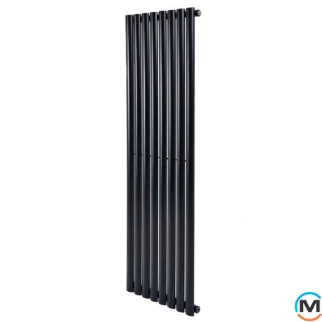 Дизайнерський вертикальний радіатор ARTTIDESIGN Rimini 8/1800/472 чорний матовий, Підключення радіатора: Бокове, Виконання: Вертикальний, Колір: Чорний, Висота (мм): 1800, Кількість секцій: 8, Довжина (мм): 472, Кількість рядів: 1, фото 