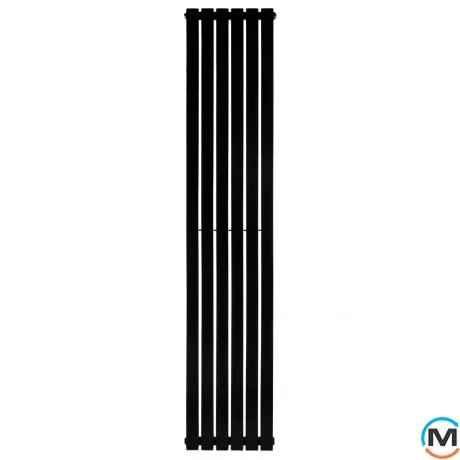 Вертикальний дизайнерський радіатор ARTTIDESIGN Terni 6/1800/354/50 чорний матовий, Підключення радіатора: Нижнє, Колір: Чорний, Кількість секцій: 6, Кількість рядів: 1, Довжина (мм): 354, фото , зображення 5