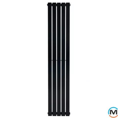 Вертикальний дизайнерський радіатор ARTTIDESIGN Terni 5/1800/295 чорний матовий, Підключення радіатора: Бокове, Виконання: Вертикальний, Колір: Чорний, Висота (мм): 1800, Кількість секцій: 5, Довжина (мм): 295, Глибина (мм): 94, Кількість рядів: 1, фото , зображення 5