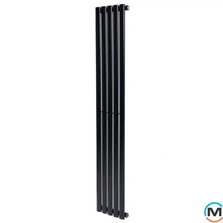 Вертикальный дизайнерский радиатор ARTTIDESIGN Rimini 5/1800/295 черный матовый, Подключение радиатора: Боковое, Исполнение: Вертикальный, Цвет: Черный, Высота (мм): 1800, Кол-во секций: 5, Длина (мм): 295, Глубина (мм): 103, Количество рядов: 1, фото 