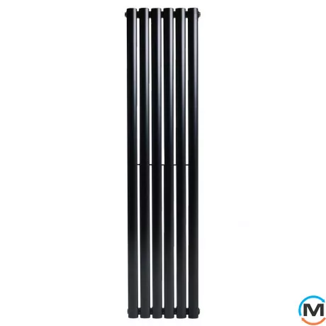 Вертикальный дизайнерский радиатор ARTTIDESIGN Rimini 6/1800/354/50 черный матовый, Подключение радиатора: Нижнее, Исполнение: Вертикальный, Цвет: Черный, Высота (мм): 1800, Кол-во секций: 6, Длина (мм): 354, Глубина (мм): 103, Количество рядов: 1, фото , изображение 4