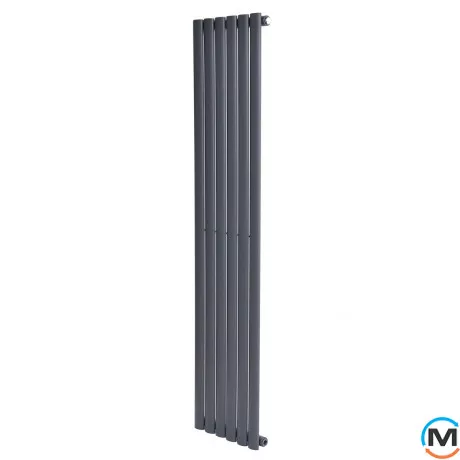 Вертикальний дизайнерський радіатор ARTTIDESIGN Rimini 6/1800/354/50 сірий матовий, Підключення радіатора: Нижнє, Виконання: Вертикальний, Колір: Сірий, Висота (мм): 1800, Кількість секцій: 6, Довжина (мм): 354, Кількість рядів: 1, фото 