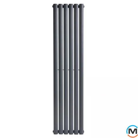 Вертикальний дизайнерський радіатор ARTTIDESIGN Rimini 6/1800/354/50 сірий матовий, Підключення радіатора: Нижнє, Виконання: Вертикальний, Колір: Сірий, Висота (мм): 1800, Кількість секцій: 6, Довжина (мм): 354, Кількість рядів: 1, фото , зображення 4