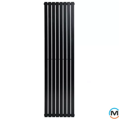 Вертикальный дизайнерский радиатор ARTTIDESIGN Terni 8/1800/472/50 черный матовый, Подключение радиатора: Нижнее, Цвет: Черный, Кол-во секций: 8, Количество рядов: 1, Длина (мм): 472, фото , изображение 2