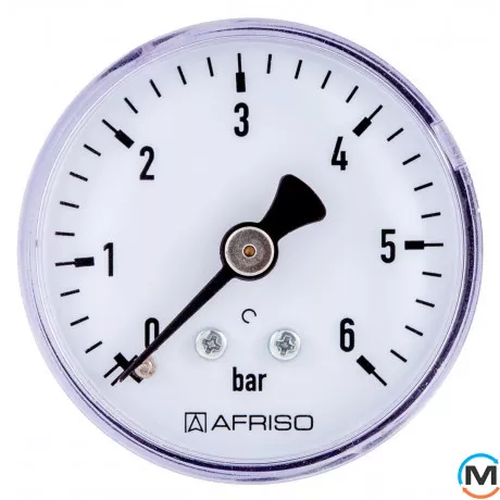 Манометр аксіальний Afriso 50мм, 0-16 бар, з'єдн. 1/4", к.т. 1,6 тип RF металевий, фото 