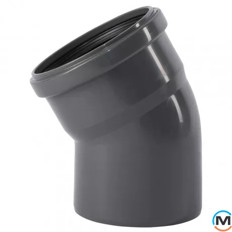 Коліно каналізаційне Ostendorf HT-Safe 110*30˚, Вид каналізації: Внутрішня, Тип каналізації: Проста, Градус (град.): 30, Колір: Темно-сірий, Діаметр (мм): 100, Матеріал: Поліпропілен PPR, фото 