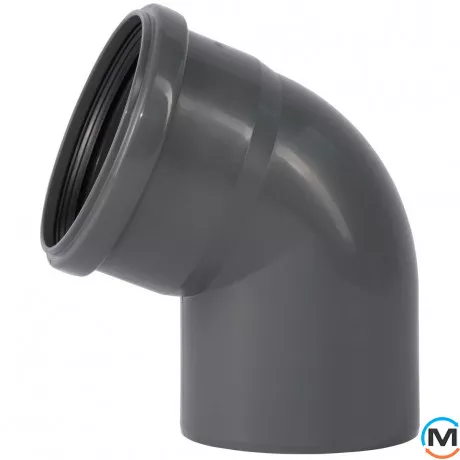 Колено канализационное Ostendorf HT-Safe 110*67˚, Вид канализации: Внутренняя, Тип канализации: Простая, Градус (град.): 67, Цвет: Темно-серый, Диаметр (мм): 100, Материал: Полипропилен PPR, фото 