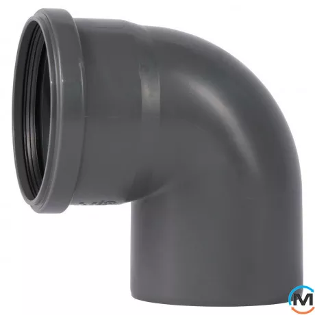 Колено канализационное Ostendorf HT-Safe 110*87˚, Вид канализации: Внутренняя, Тип канализации: Простая, Градус (град.): 90, Цвет: Темно-серый, Диаметр (мм): 100, Материал: Полипропилен PPR, фото 