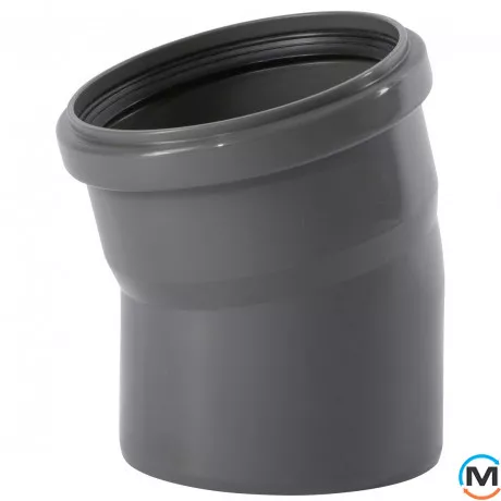 Колено канализационное Ostendorf HT-Safe 125*15˚, Вид канализации: Внутренняя, Тип канализации: Простая, Градус (град.): 15, Цвет: Темно-серый, Диаметр (мм): 125, Материал: Полипропилен PPR, фото 