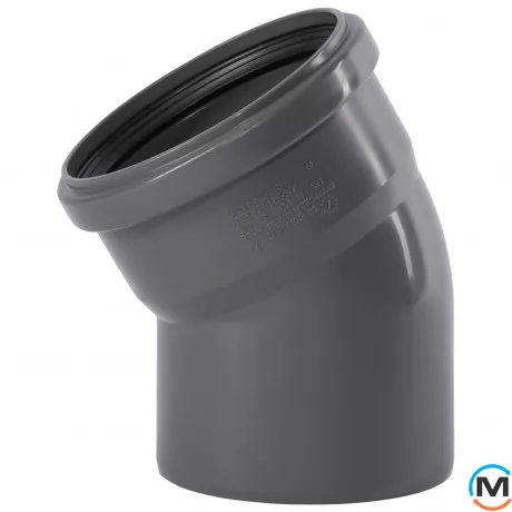 Колено канализационное Ostendorf HT-Safe 125*30˚, Вид канализации: Внутренняя, Тип канализации: Простая, Градус (град.): 30, Цвет: Темно-серый, Диаметр (мм): 125, Материал: Полипропилен PPR, фото 