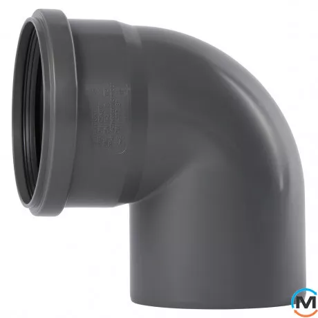 Колено канализационное Ostendorf HT-Safe 125*87˚, Вид канализации: Внутренняя, Тип канализации: Простая, Градус (град.): 90, Цвет: Темно-серый, Диаметр (мм): 125, Материал: Полипропилен PPR, фото 