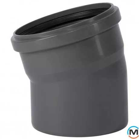 Колено канализационное Ostendorf HT-Safe 160*15˚, Вид канализации: Внутренняя, Тип канализации: Простая, Градус (град.): 15, Цвет: Темно-серый, Диаметр (мм): 160, Материал: Полипропилен PPR, фото 