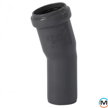 Колено канализационное Ostendorf HT-Safe 32*15˚, Вид канализации: Внутренняя, Тип канализации: Простая, Градус (град.): 15, Цвет: Темно-серый, Диаметр (мм): 32, Материал: Полипропилен PPR, фото 