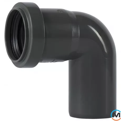 Колено канализационное Ostendorf HT-Safe 40*87˚, Вид канализации: Внутренняя, Тип канализации: Простая, Градус (град.): 90, Цвет: Темно-серый, Диаметр (мм): 40, Материал: Полипропилен PPR, фото 