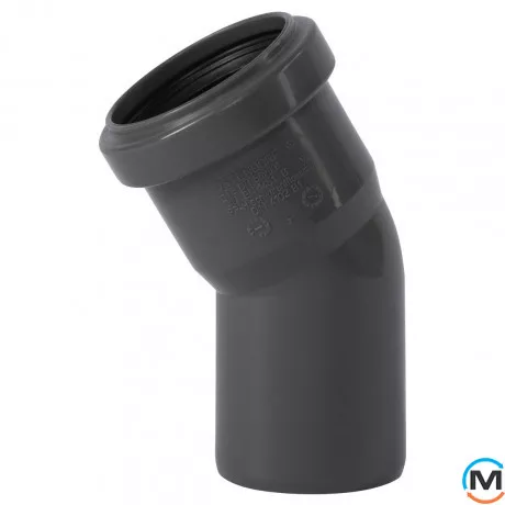 Колено канализационное Ostendorf HT-Safe 50*30˚, Вид канализации: Внутренняя, Тип канализации: Простая, Градус (град.): 30, Цвет: Темно-серый, Диаметр (мм): 50, Материал: Полипропилен PPR, фото 