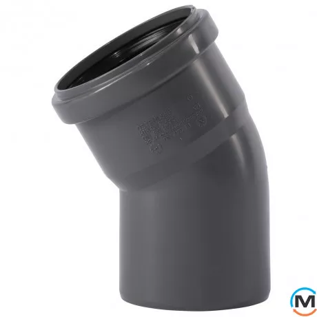 Колено канализационное Ostendorf HT-Safe 75*30˚, Вид канализации: Внутренняя, Тип канализации: Простая, Градус (град.): 30, Цвет: Темно-серый, Диаметр (мм): 75, Материал: Полипропилен PPR, фото 