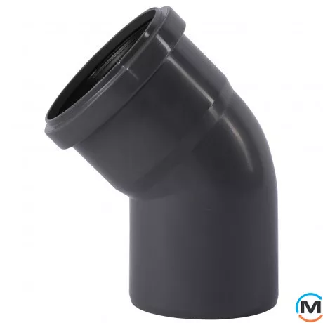 Колено канализационное Ostendorf HT-Safe 75*45˚, Вид канализации: Внутренняя, Тип канализации: Простая, Градус (град.): 45, Цвет: Темно-серый, Диаметр (мм): 75, Материал: Полипропилен PPR, фото 