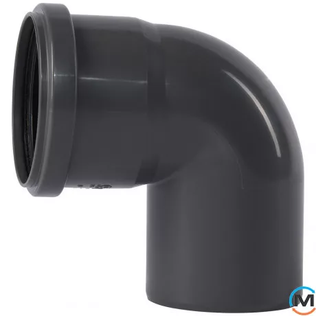 Колено канализационное Ostendorf HT-Safe 75*87˚, Вид канализации: Внутренняя, Тип канализации: Простая, Градус (град.): 90, Цвет: Темно-серый, Диаметр (мм): 75, Материал: Полипропилен PPR, фото 