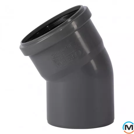 Колено канализационное Ostendorf HT-Safe 90*30˚, Вид канализации: Внутренняя, Тип канализации: Простая, Градус (град.): 30, Цвет: Темно-серый, Диаметр (мм): 90, Материал: Полипропилен PPR, фото 