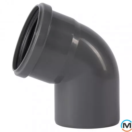 Колено канализационное Ostendorf HT-Safe 90*67˚, Вид канализации: Внутренняя, Тип канализации: Простая, Градус (град.): 67, Цвет: Темно-серый, Диаметр (мм): 90, Материал: Полипропилен PPR, фото 