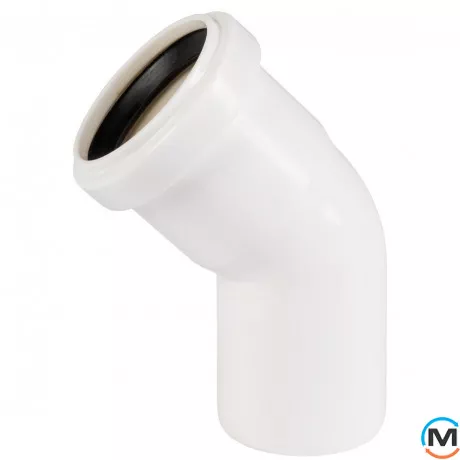 Колено канализационное Ostendorf HT-Safe white 50*45˚, Вид канализации: Внутренняя, Тип канализации: Простая, Градус (град.): 45, Цвет: Белый, Диаметр (мм): 50, Материал: Полипропилен PPR, фото 