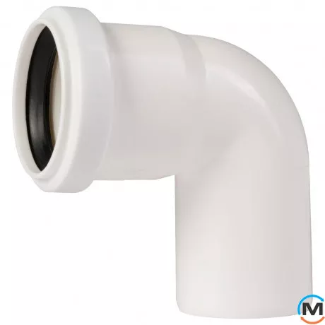 Колено канализационное Ostendorf HT-Safe white 50*87˚, Вид канализации: Внутренняя, Тип канализации: Простая, Градус (град.): 90, Цвет: Белый, Диаметр (мм): 50, Материал: Полипропилен PPR, фото 