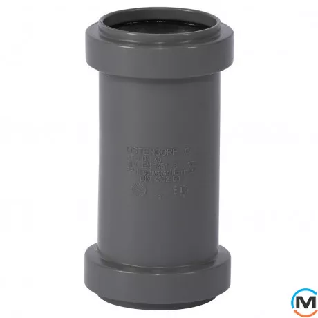Муфта надвижная 40, Вариант: Надвижная, Вид канализации: Внутренняя, Тип канализации: Простая, Цвет: Темно-серый, Диаметр (мм): 40, Материал: Полипропилен PPR, фото 