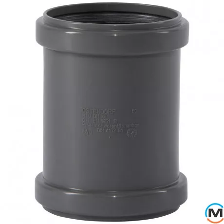 Муфта надвижная 75, Вариант: Надвижная, Вид канализации: Внутренняя, Тип канализации: Простая, Цвет: Темно-серый, Диаметр (мм): 75, Материал: Полипропилен PPR, фото 