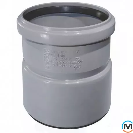 Муфта надвижная Ostendorf HT-Safe 110, Вариант: Насадная, Вид канализации: Внутренняя, Тип канализации: Простая, Цвет: Темно-серый, Диаметр (мм): 100, Материал: Полипропилен PPR, фото 