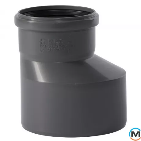 Редукция канализационная Ostendorf HT-Safe 160/110, Вариант: Обычная, Вид канализации: Внутренняя, Тип канализации: Простая, Модификация: 160/110, Исполнение: Для HT-Safe, Цвет: Темно-серый, Диаметр (мм): 160, Материал: Полипропилен PPR, фото 