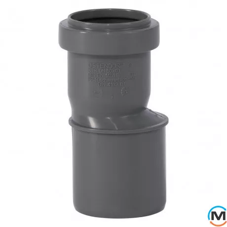 Редукція каналізаційна Ostendorf HT-Safe 50/40*, Варіант: Коротка, Вид каналізації: Внутрішня, Тип каналізації: Проста, Модифікація: 50/40, Виконання: Для HT-Safe, Колір: Темно-сірий, Діаметр (мм): 50, Матеріал: Поліпропілен PPR, фото 