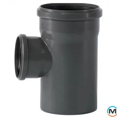 Тройник канализационный Ostendorf HT-Safe 160/110*87˚, Вид канализации: Внутренняя, Тип канализации: Простая, Градус (град.): 90, Модификация: 160/110х87, Цвет: Темно-серый, Диаметр (мм): 160, Материал: Полипропилен PPR, фото 