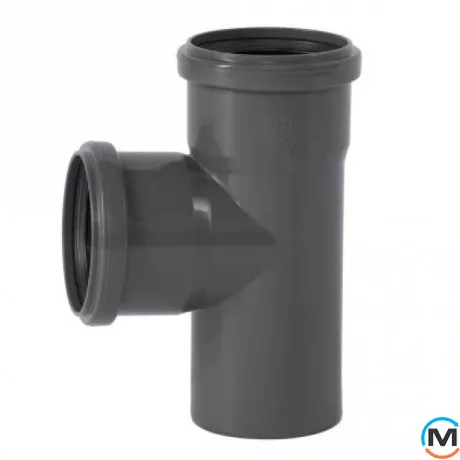 Тройник канализационный Ostendorf HT-Safe 75/75*87˚, Вид канализации: Внутренняя, Тип канализации: Простая, Градус (град.): 90, Модификация: 75/75х87, Цвет: Темно-серый, Диаметр (мм): 75, Материал: Полипропилен PPR, фото 